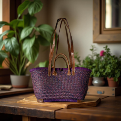 Straw Basket Daisy with strap