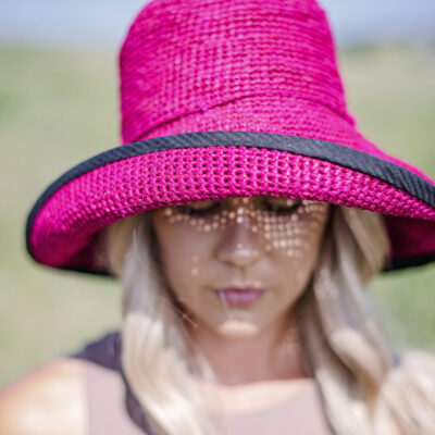 A crochet raffia Hat