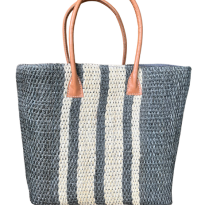 A large sisal basket.