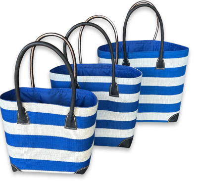 Sissy Bags Cotton Baskets - Blue and White