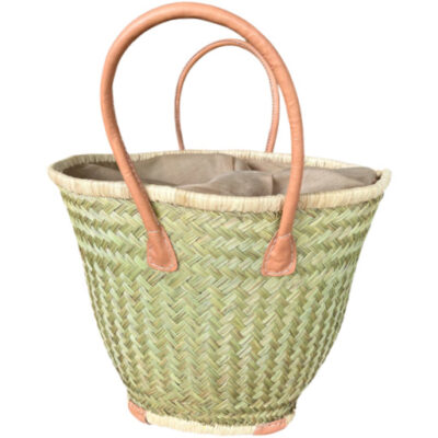 A round natural basket