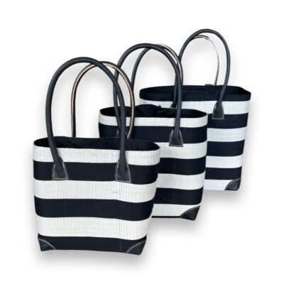 Baskets. A set of 3 cotton. Black and White