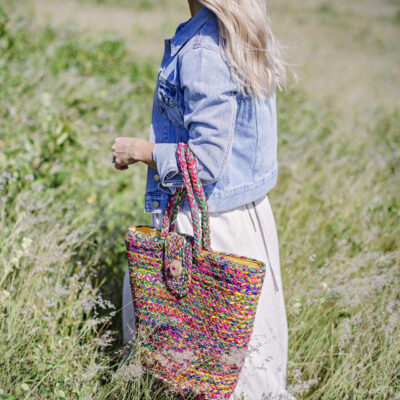 Braided Multi colour Handbag - Luna